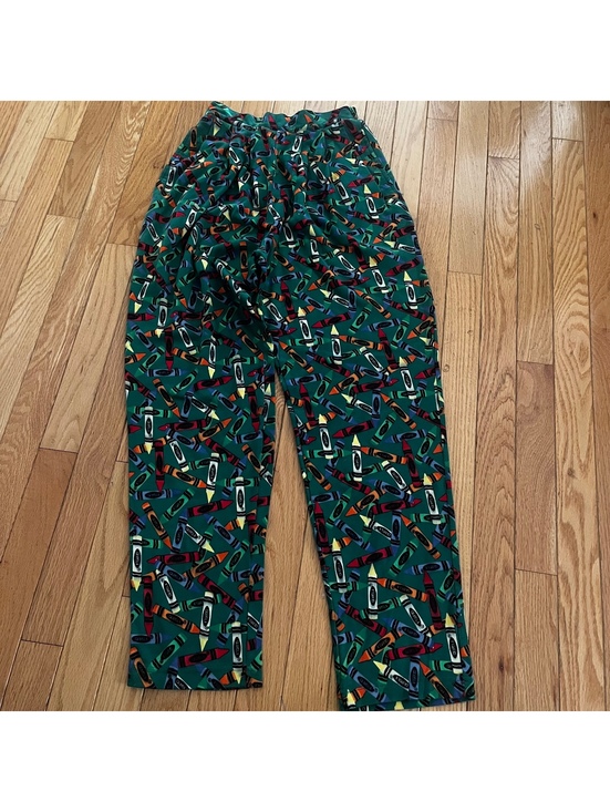 The Eagle's Eye Pants - The Eagle's Eye Women's Cotton Pants with Crayon Print Pattern Size S